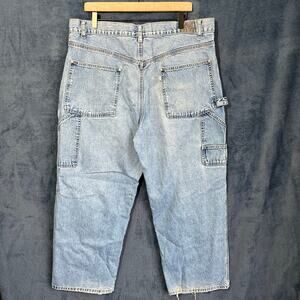 Vintage LEVIS SILVERTAB Carpenter‎ Light Blue Jeans 100% Cotton Men’s Size 38X30